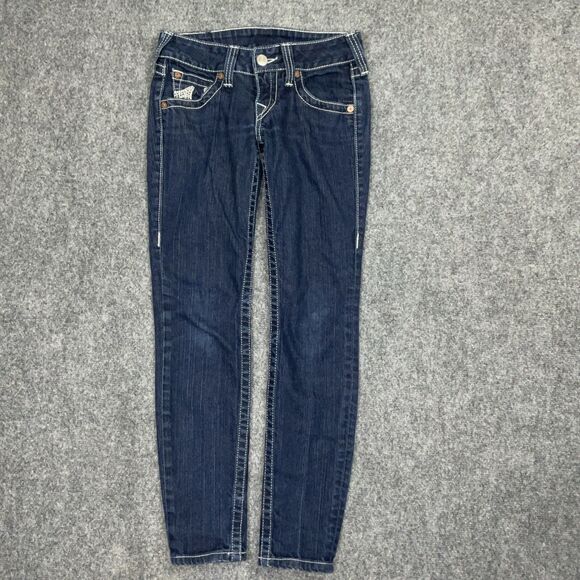 True Religion Jeans Womens Size 26 Blue Julie Skinny Ankle - Picture 1 of 9